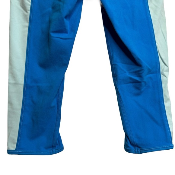 Lululemon Cropped Colour Block Blue Light Green Stretch Compression Leggings 2 - Picture 6 of 12